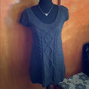 Gray sweater dress
